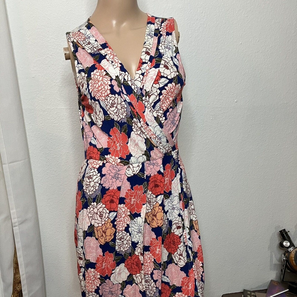 41 Hawthorn Small Dress Sleeveless Knee Length Floral Jersey Knit Printed Wrap